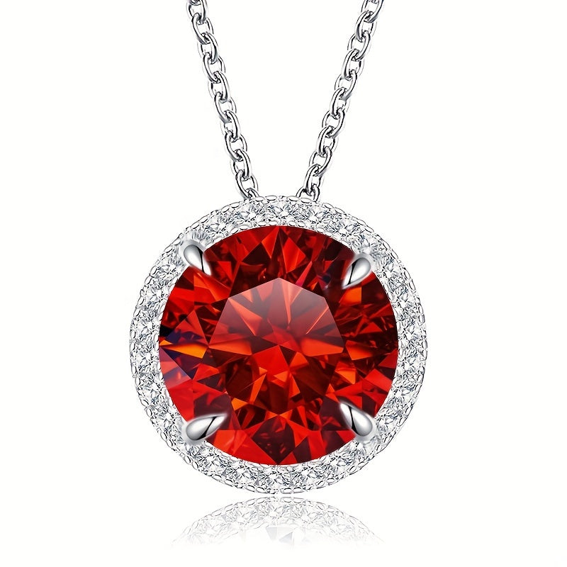 Unisex Moissanite Pendant Necklace 5ct Red Gold S925 Silver Engagement Gift