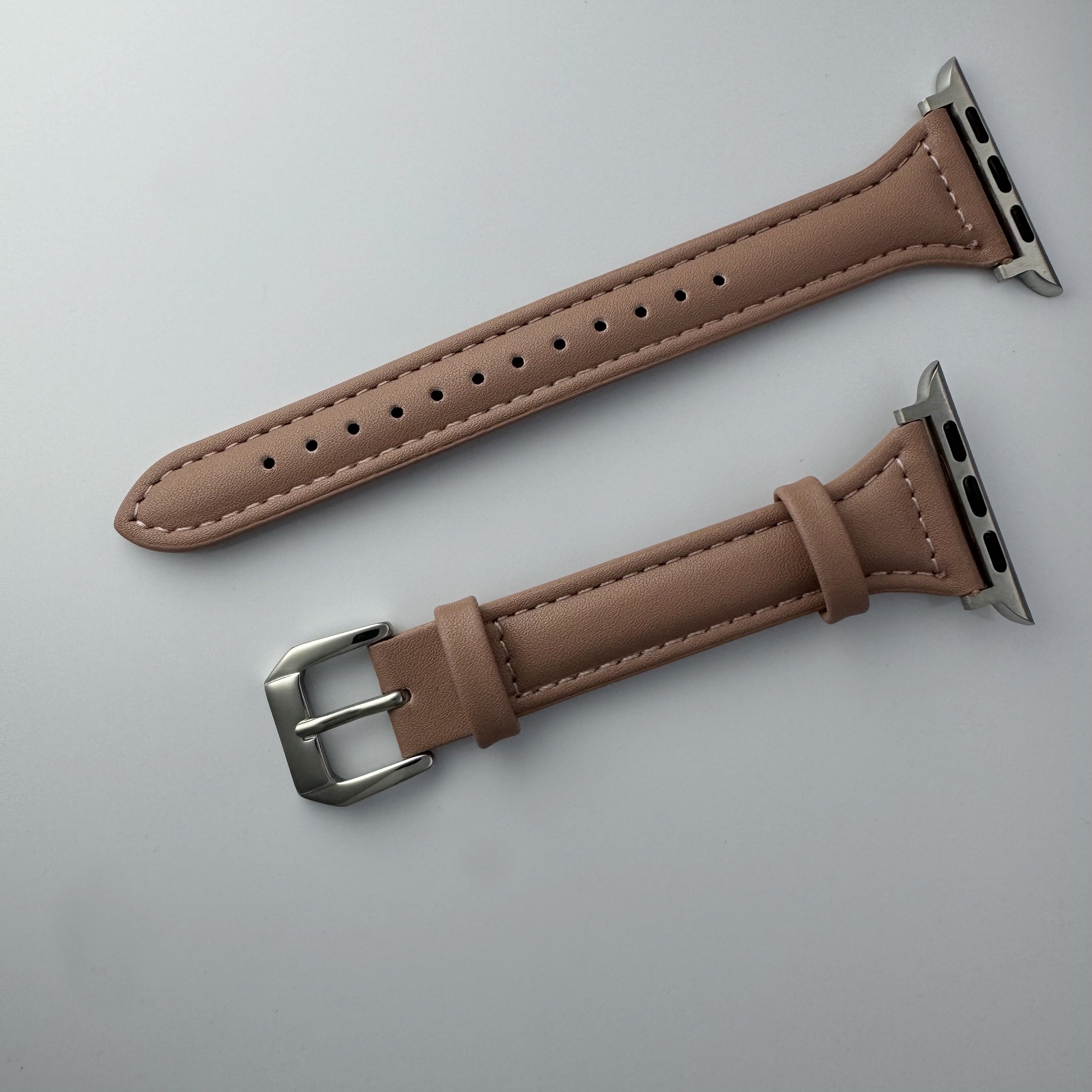 Ultra-Thin Synthetic Leather Watch Strap for iWatch Series 3 4 5 6 7 8 9 Ultra SE