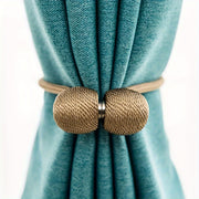 Cierre de cortina magnético con extremos esféricos dorados para soporte de cortina de ducha en baño