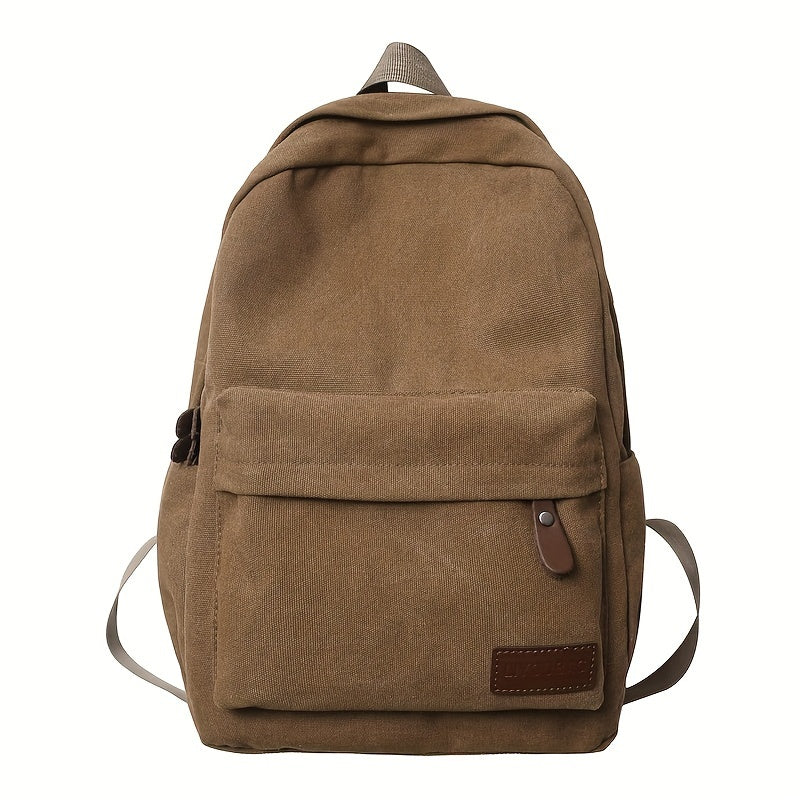 Canvas Backpack for Men Women with Adjustable Straps Fits 15-Inch Laptop for School Travel Work