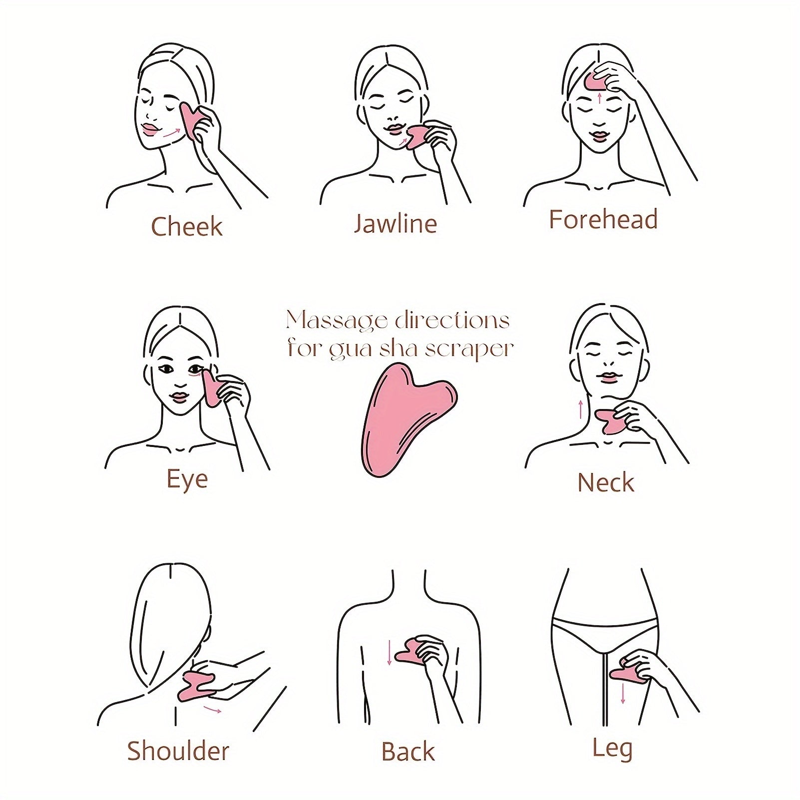 Розовый массажер-роллер для лица из смолы Гуа Ша, ручной массажный инструмент для релаксации