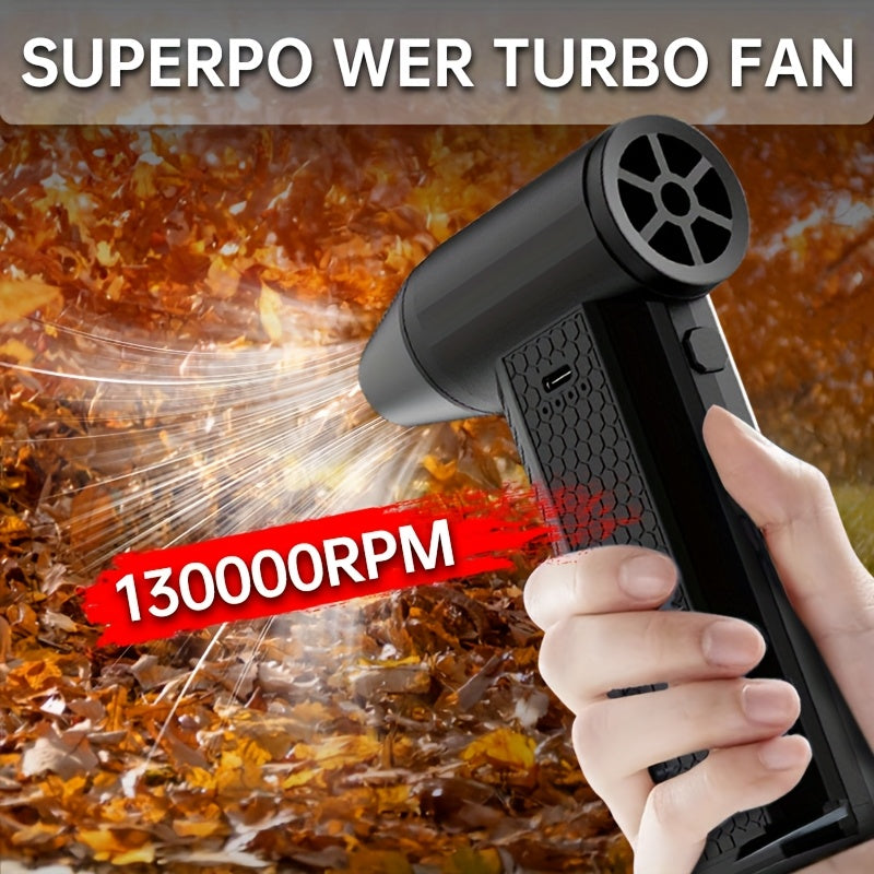 Black Portable Wearable Fan with Turbo Jet Technology, 3 Speeds, USB Rechargeable