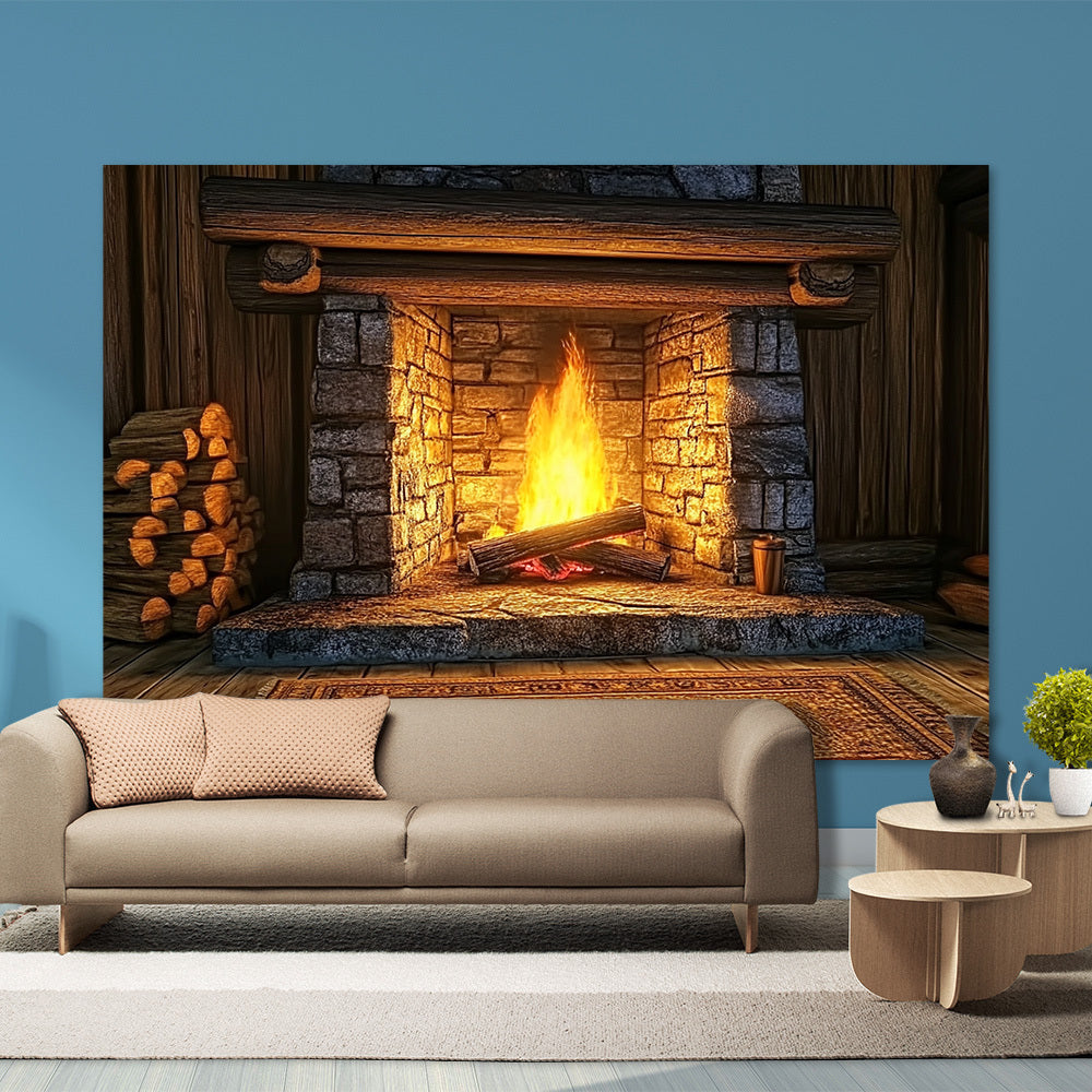 Многофункциональный фон из пламени камина для праздничных фотографий и мероприятий