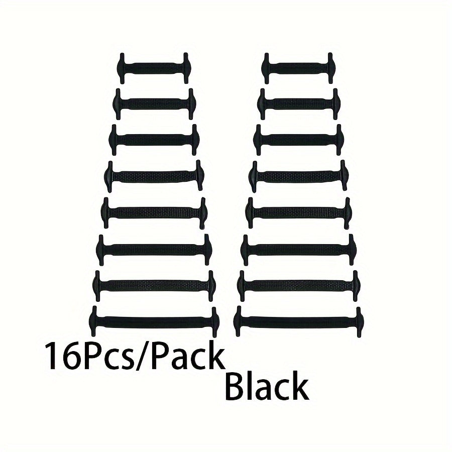 16 Pcs Silicone Elastic No-Tie Shoelaces Waterproof Stain-Resistant for Sneakers