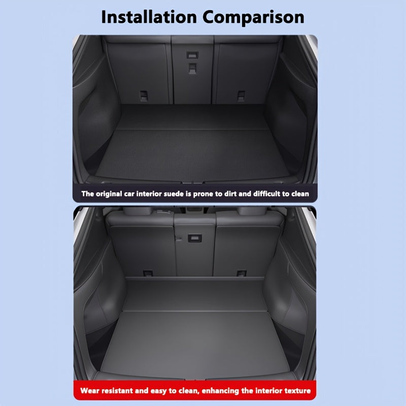 Задний коврик в багажник для Model Y 2025 из искусственной кожи для всех погодных условий, защитный коврик для грузового отделения