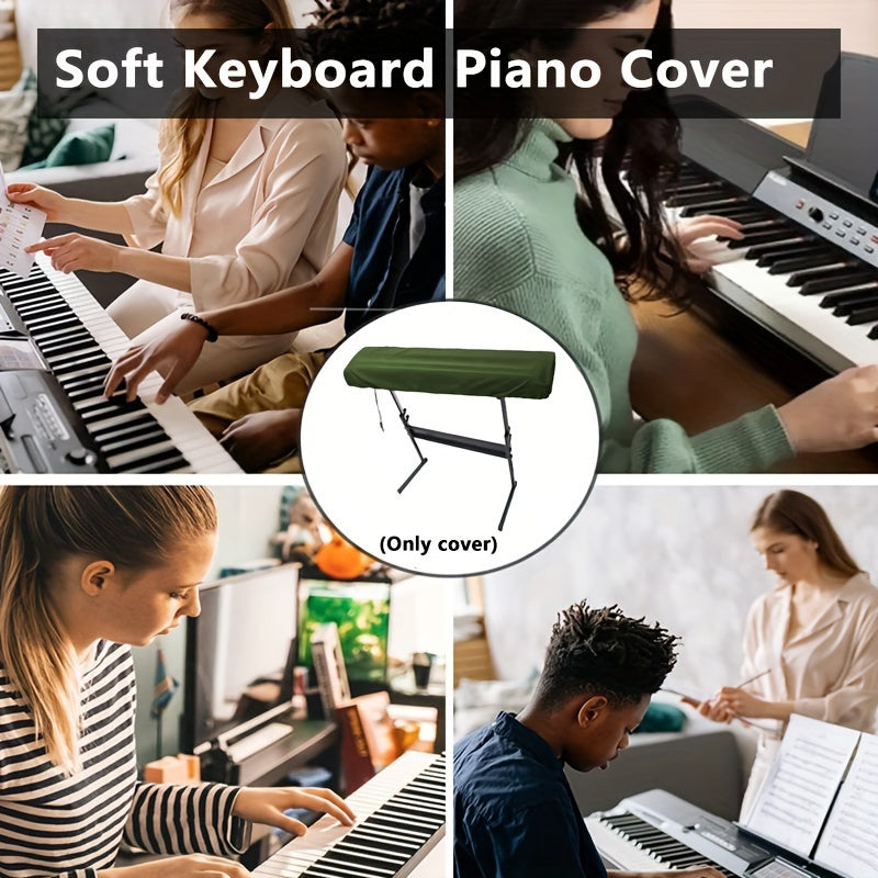 Black Stretchable Keyboard Dust Cover for 61/88 Key Digital Pianos Polyester