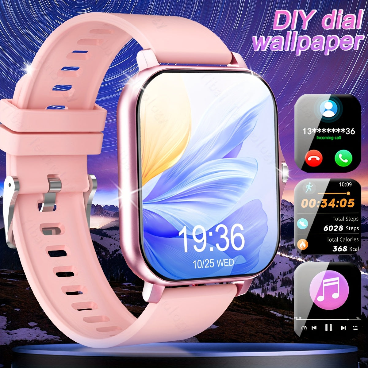 Smart Watch Men Women 1.83-Inch HD Screen Voice Assistant Fitness Tracker
