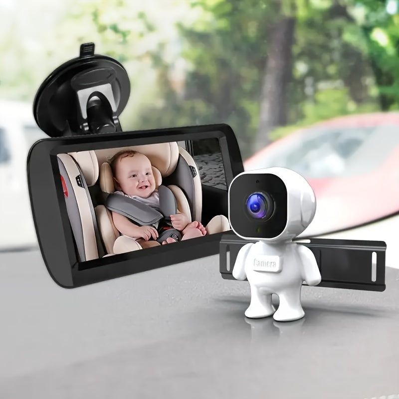 Compact HD Rearview Mirror Camera for Children Night Vision 10.92cm Rear Seat Monitor