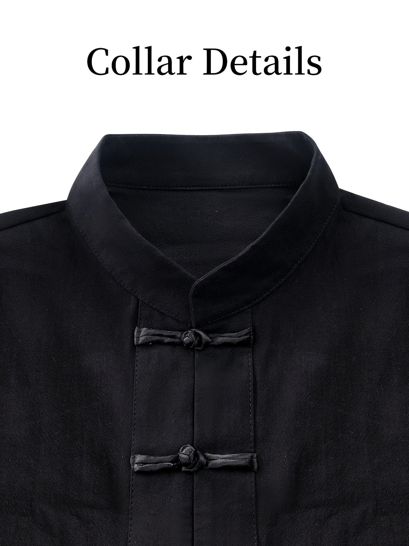 Men's Plus Size Traditional Chinese Hanfu Tang Suit Long Sleeve Vintage Martial Arts Shirt