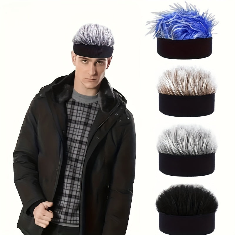 Trendy Fine Cool Headband Wig Adjustable Beanie for Men Casual Cosplay