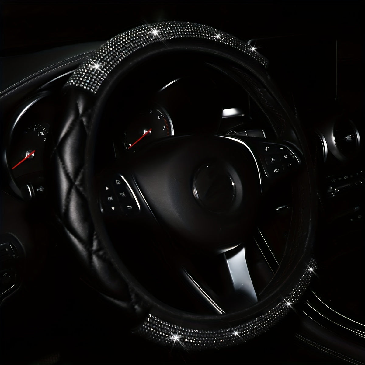 Avtomobil boshqaruv g'ildiragi qopqog'i to'plami yumshoq faux charm 37-38 sm uch o'lchovli