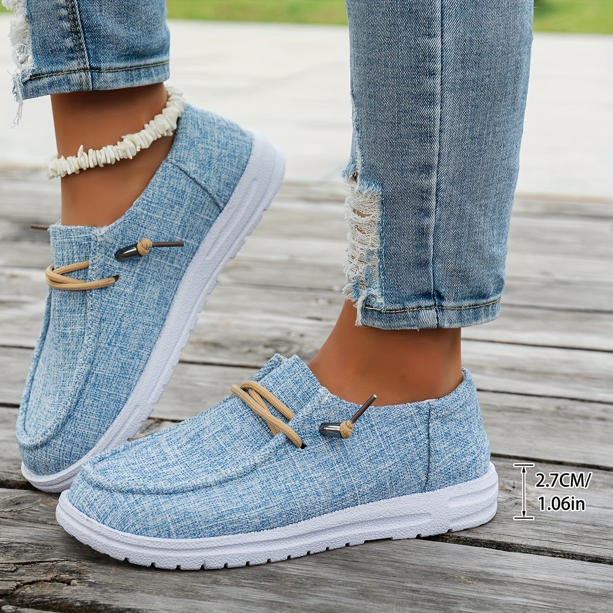 Women's Lace-Up Loafers Flat Casual Slip-On Walking Shoes