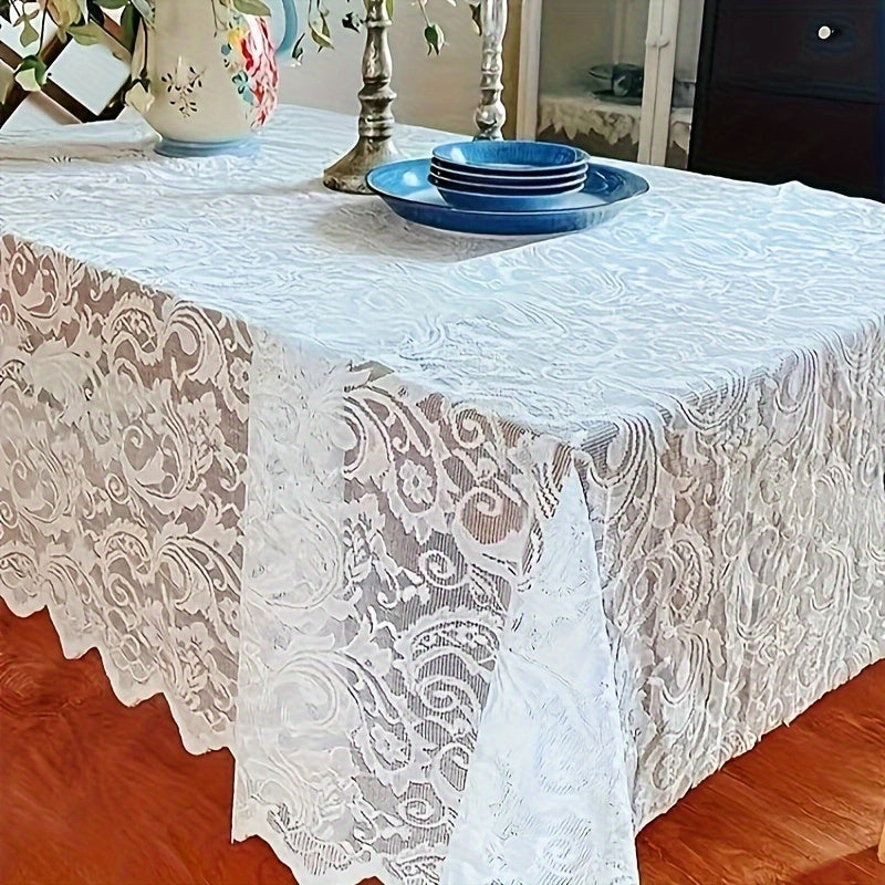 French Lace Tablecloth for Dining and Coffee Tables, Elegant Home Decor