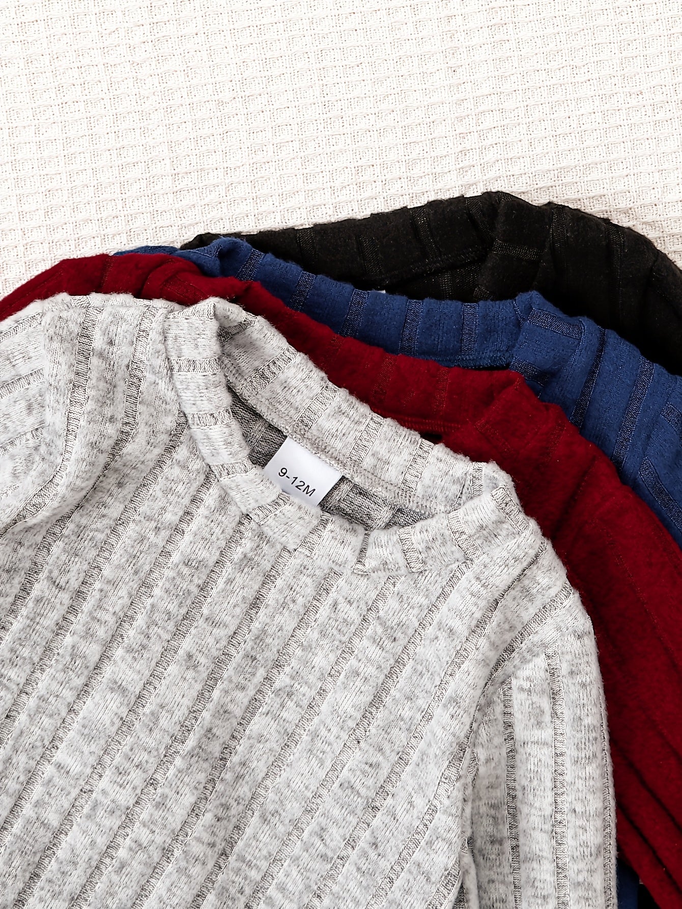 Baby Boy Clothing Set 8 Pieces Long-Sleeve Top and Ribbed Pants for Outdoor Wear