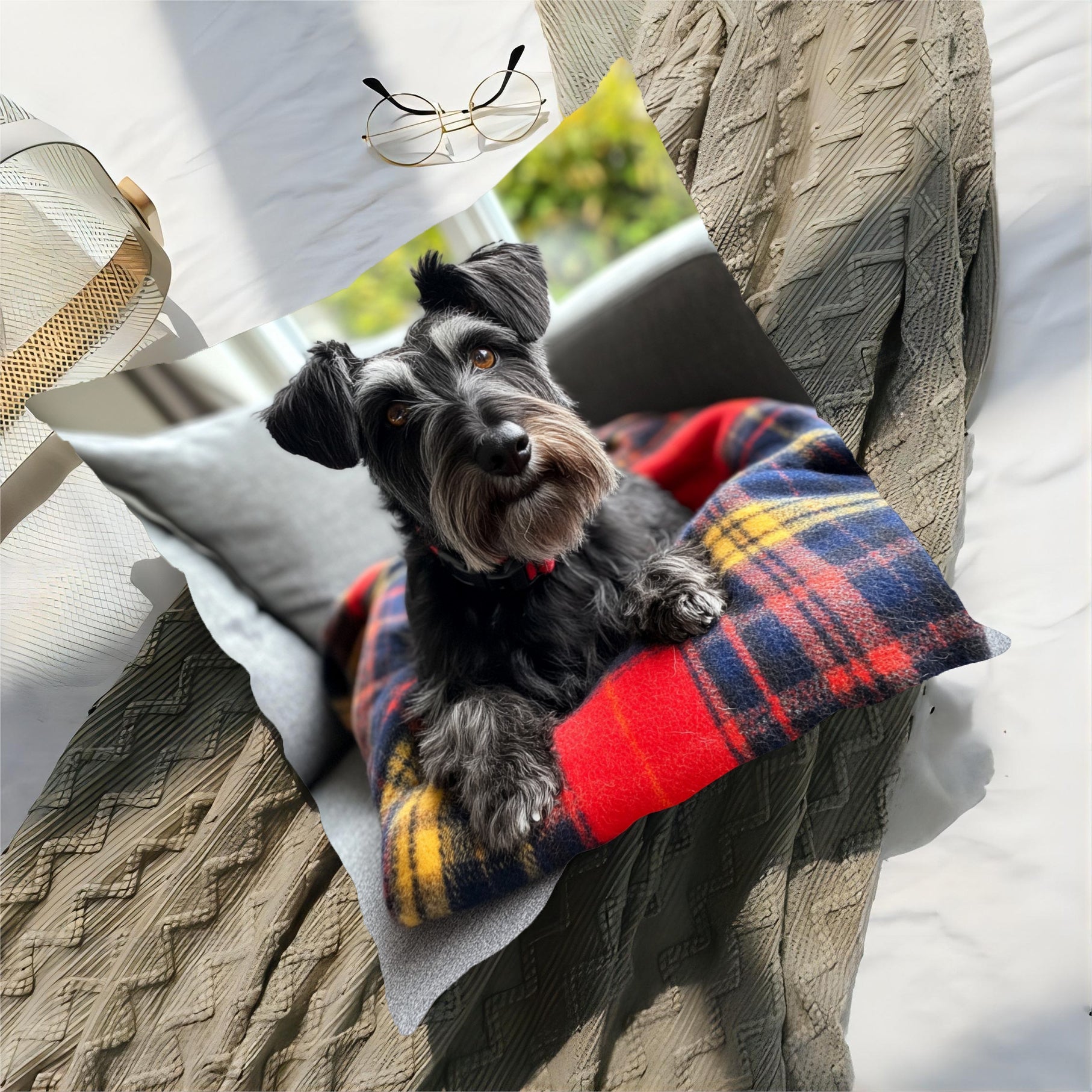 Soft Polyester Pet Blanket Tartan Cozy 45.72x45.72 cm for Sofa and Bed