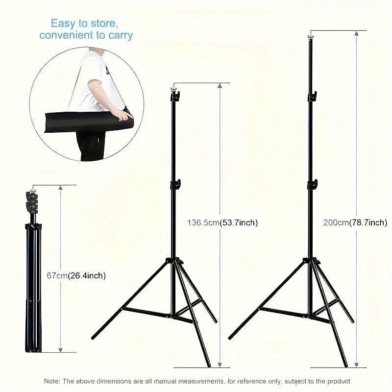 Adjustable Photography Backdrop Stand 7x7ft or 7x10ft with Clamps and Carrying Bag