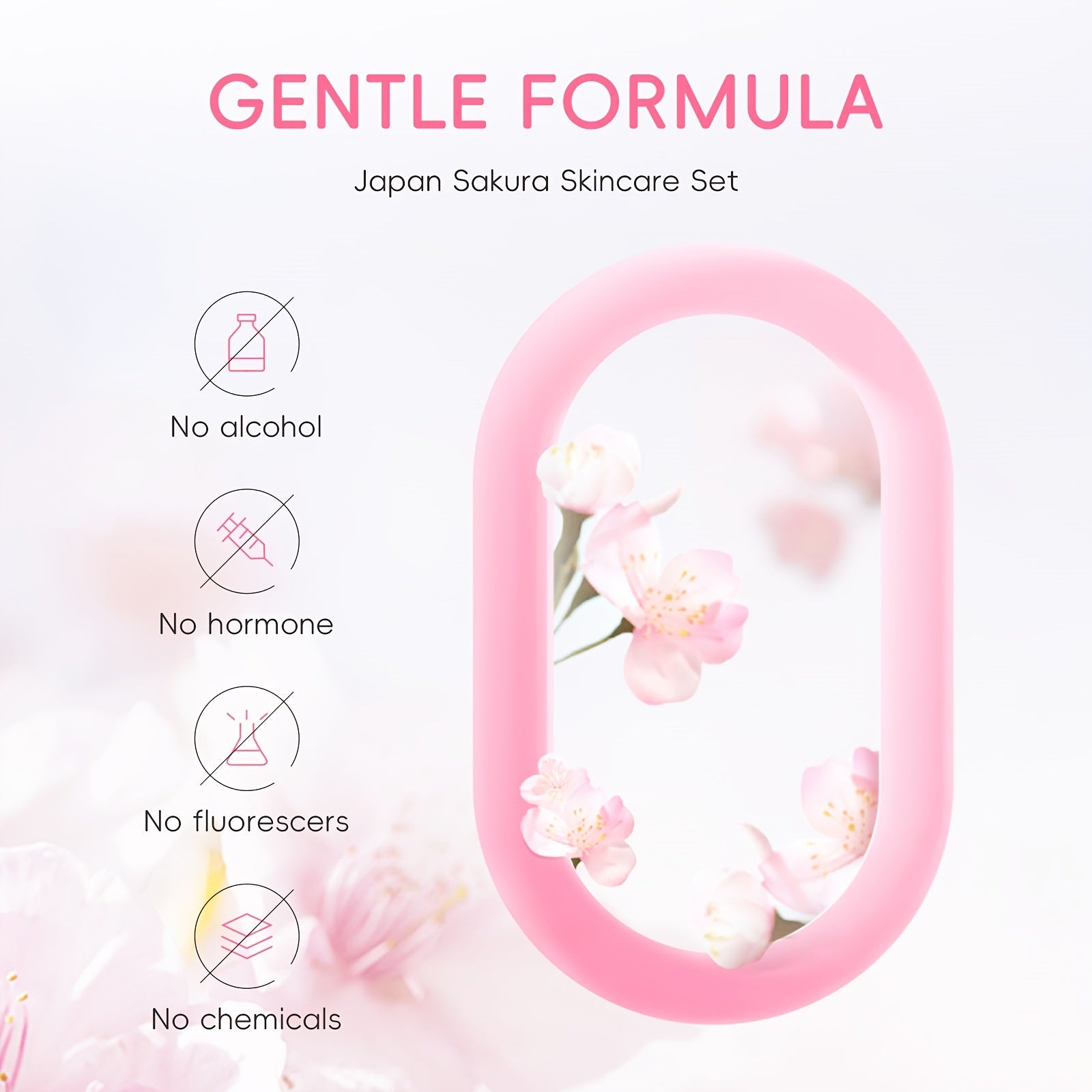 Conjunto de cuidado de la piel con flor de cerezo japonesa para todo tipo de piel, incluye suero, crema para ojos y crema facial