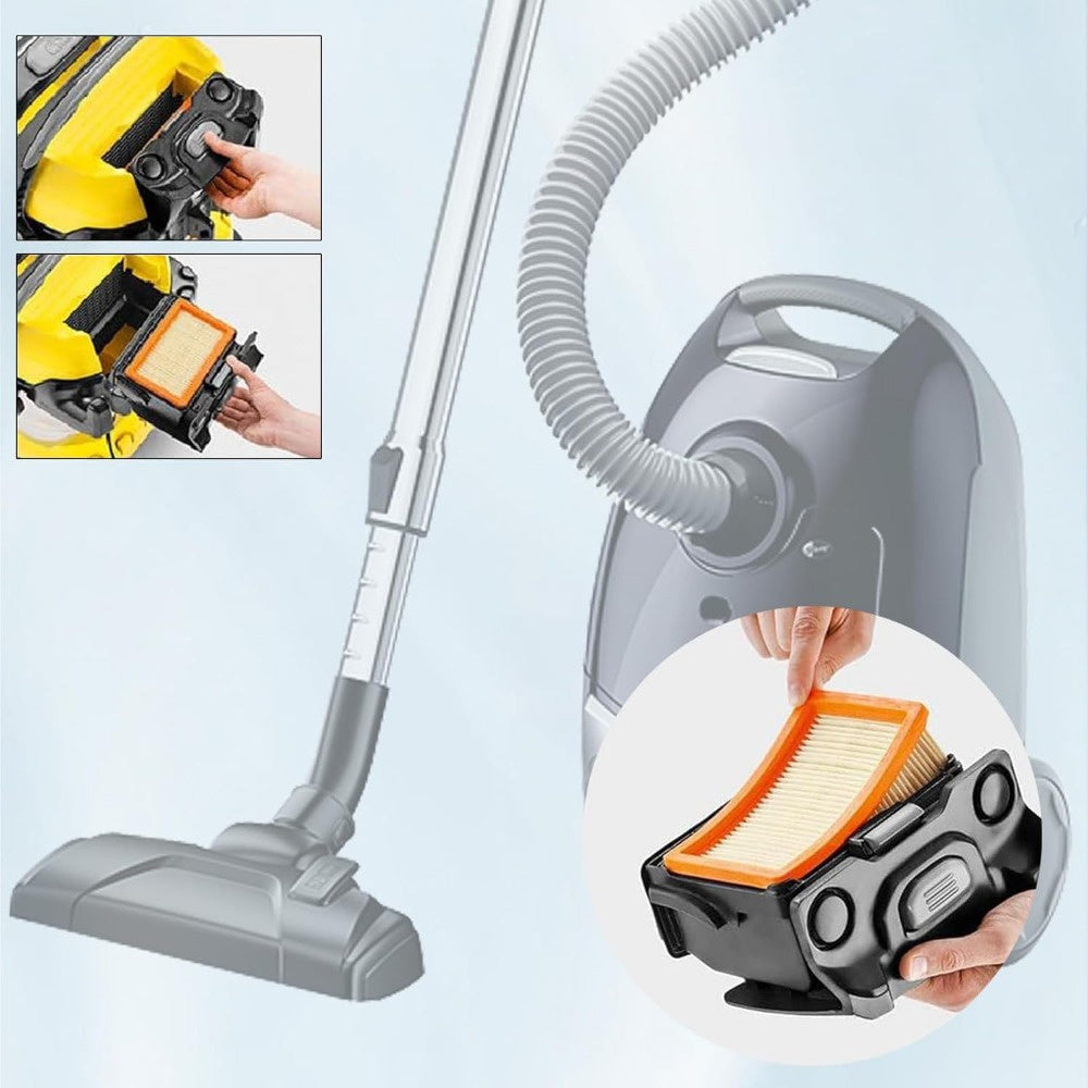 Vakum tozalash uchun 3 ta tekis filtrlash tarmog'i elementlari va kichik cho'tka bilan aksessuarlar