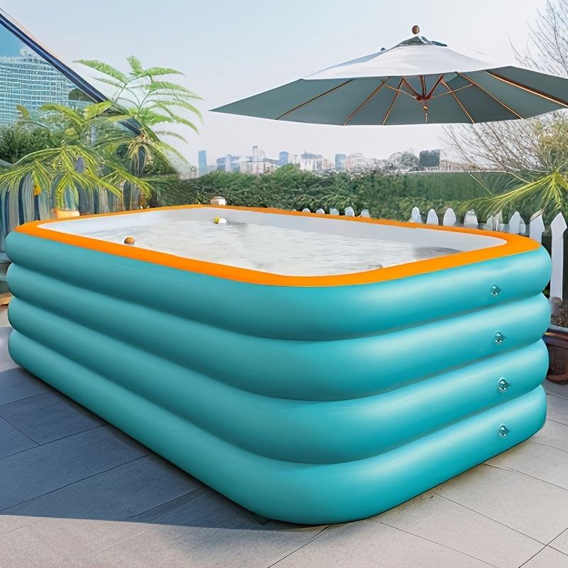 Large Inflatable Swimming Pool 4-Ring Family Outdoor Durable PVC