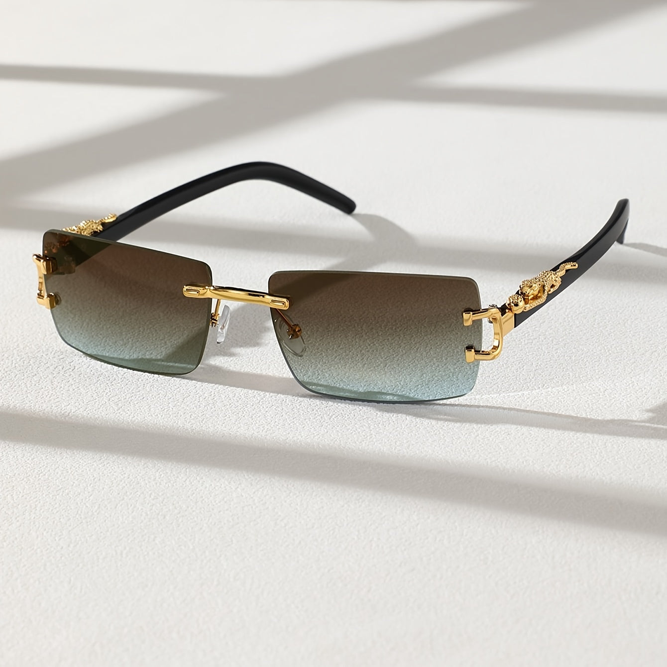 Gafas casual sin montura para hombre con lentes transparentes, lentes ligeros y de uso diario