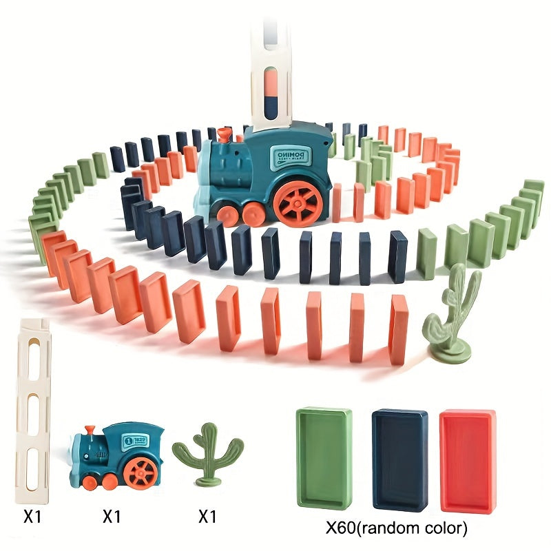 Blue Battery-Powered Electric Toy Train Set for Kids 3+ ABS Material Smooth Connectors