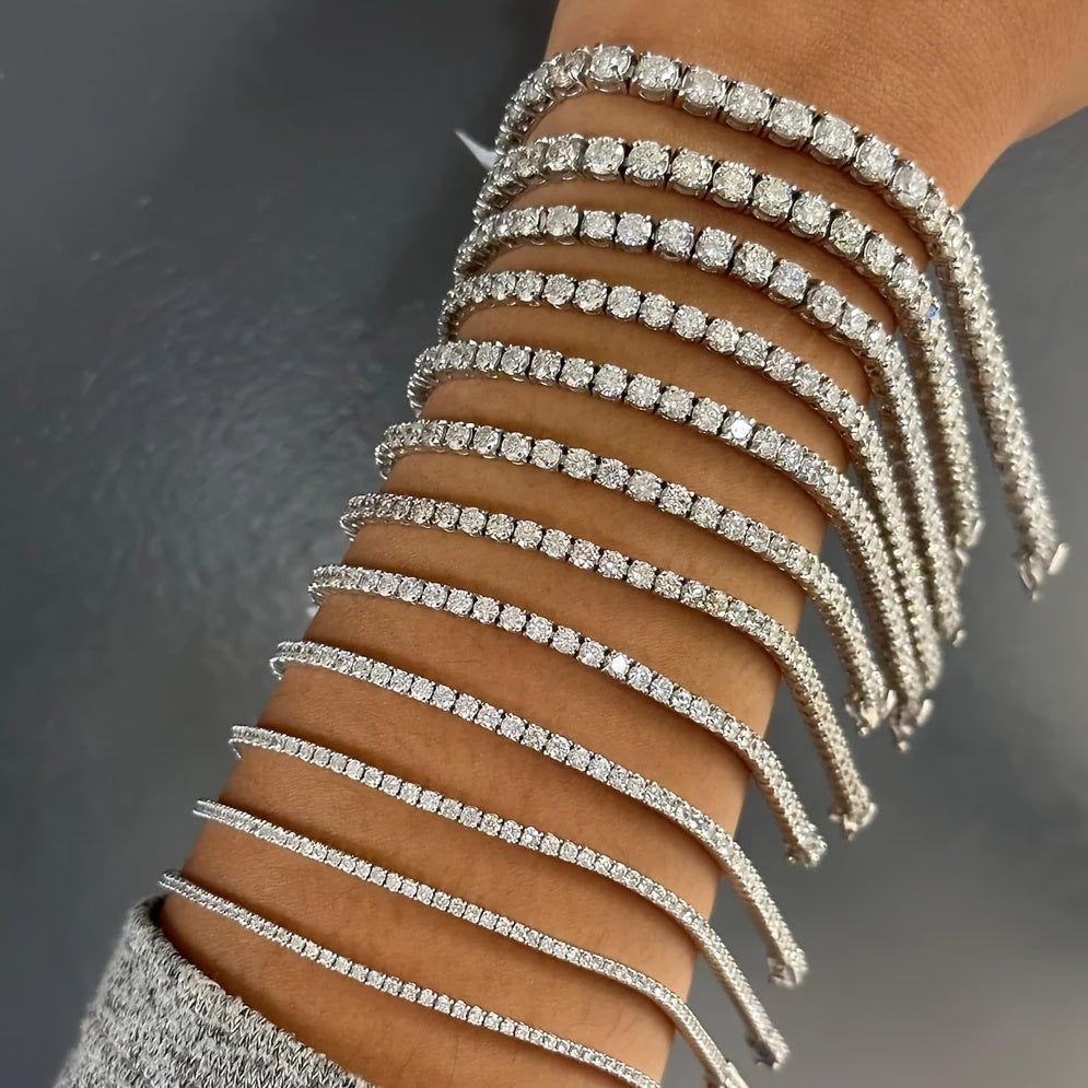 VVS Moissanite Tennis Bracelet for Women 3mm Yellow Silvery Jewelry