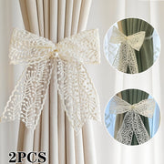 Pair of Lace Pearl Curtain Tiebacks for Bedroom Living Room Decor