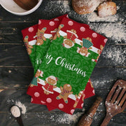 Juego de toallas de cocina de dos piezas 45.72x66.04cm Hombre de jengibre de Navidad Bastón de caramelo