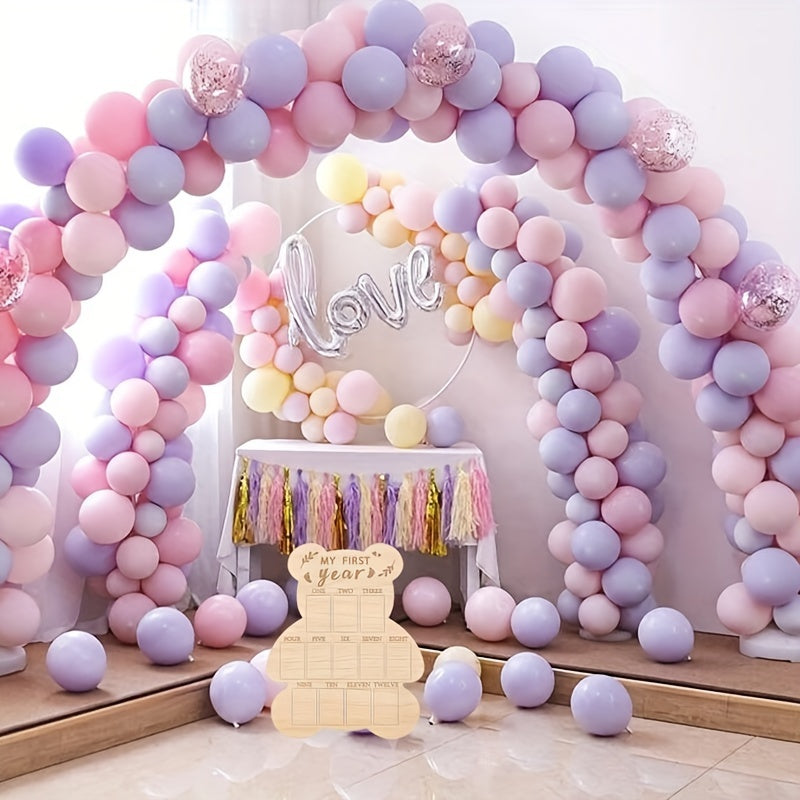 Красивая деревянная рамка для фотографий с медвежонком на первый год жизни - стильная отделка, вертикальный стиль, отлично подходит для декора комнаты и ежемесячного календаря, идеальный подарок на первый день рождения