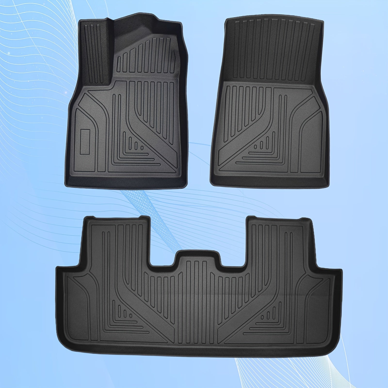 All-Weather TPE Car Floor Mats for Tesla Model Y 2025 Full Set Durable and Easy to Clean