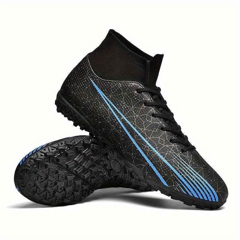 Men's Turf Football Boots Anti-Skid Breathable Lace-Up Outdoor Soccer Cleats