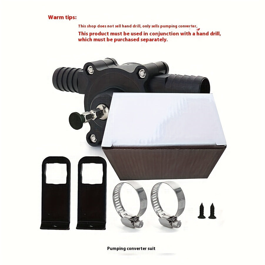Portable Hand Drill Water Pump Kit Self-Priming Centrifugal Pump No Battery Easy Liquid Transfer