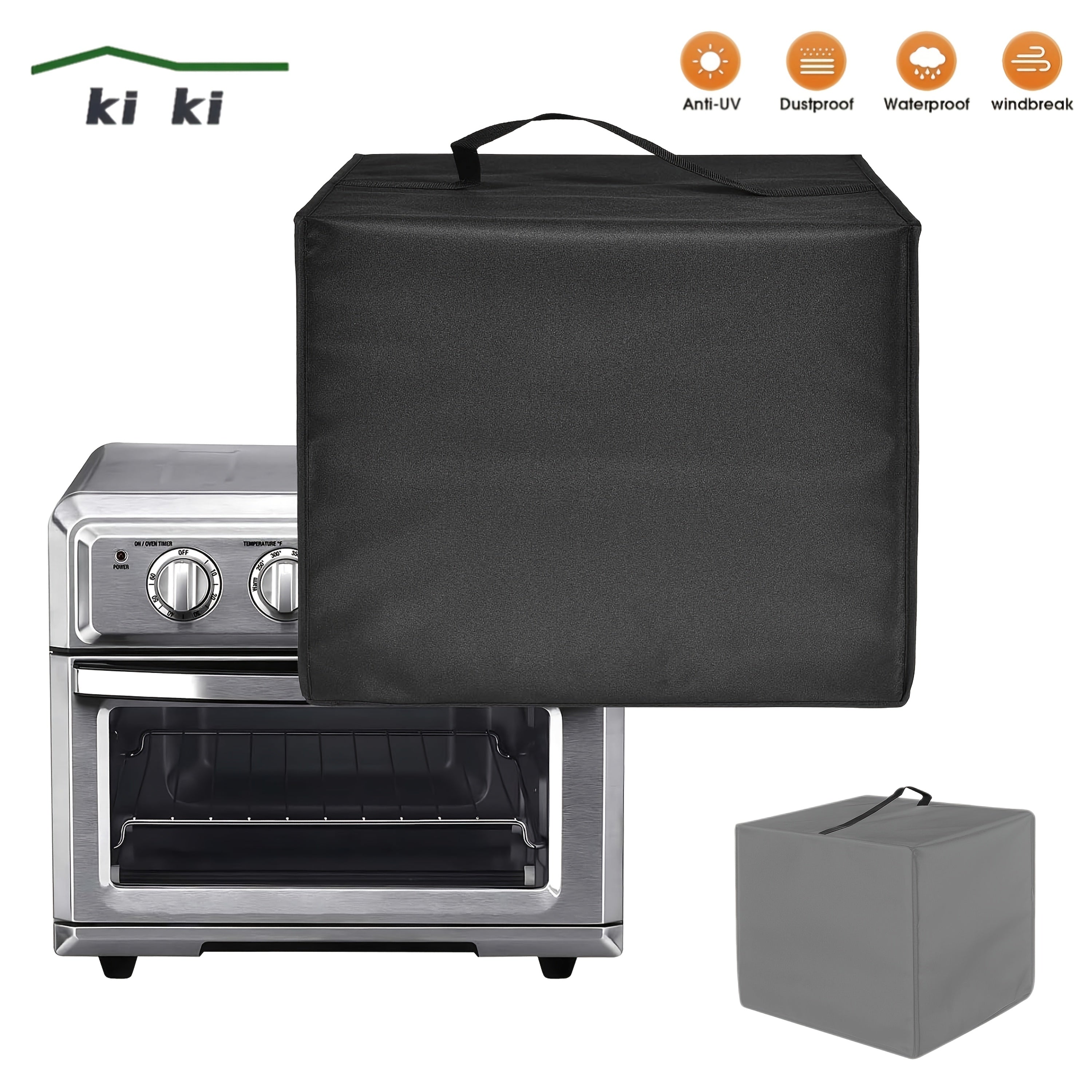 Waterproof Air Fryer Cover Dust UV Resistant Protective Oven Cover Multi-Functional Digital Accessory Black Gray