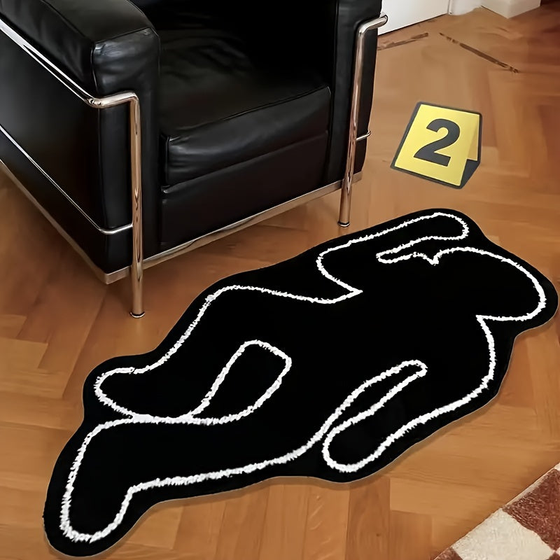 Humorous Cartoon Black Man Carpet Soft Washable Non-Slip Rug for Living Bedroom Kitchen