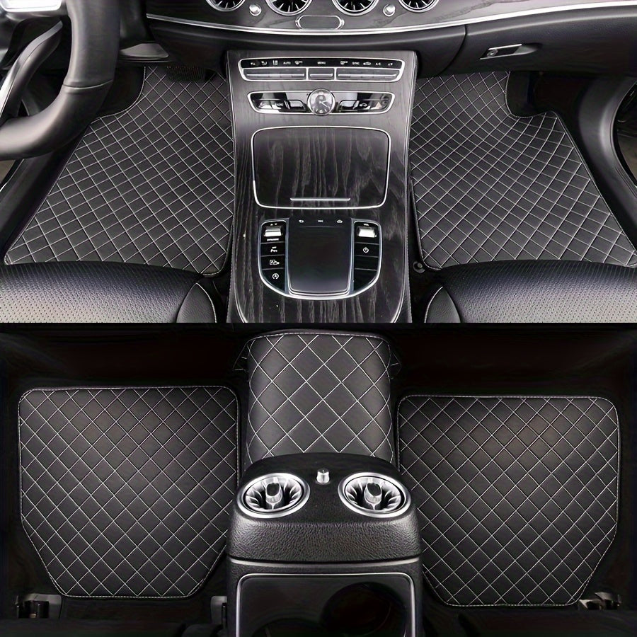 5-Piece PU Leather Car Floor Mats Waterproof All-Weather Non-Slip Foot Pads