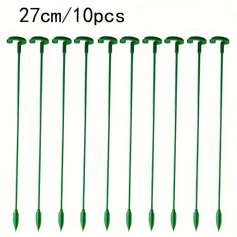 10-Pack Green Plastic and Fiberglass Plant Support Stakes for Indoor Flowers