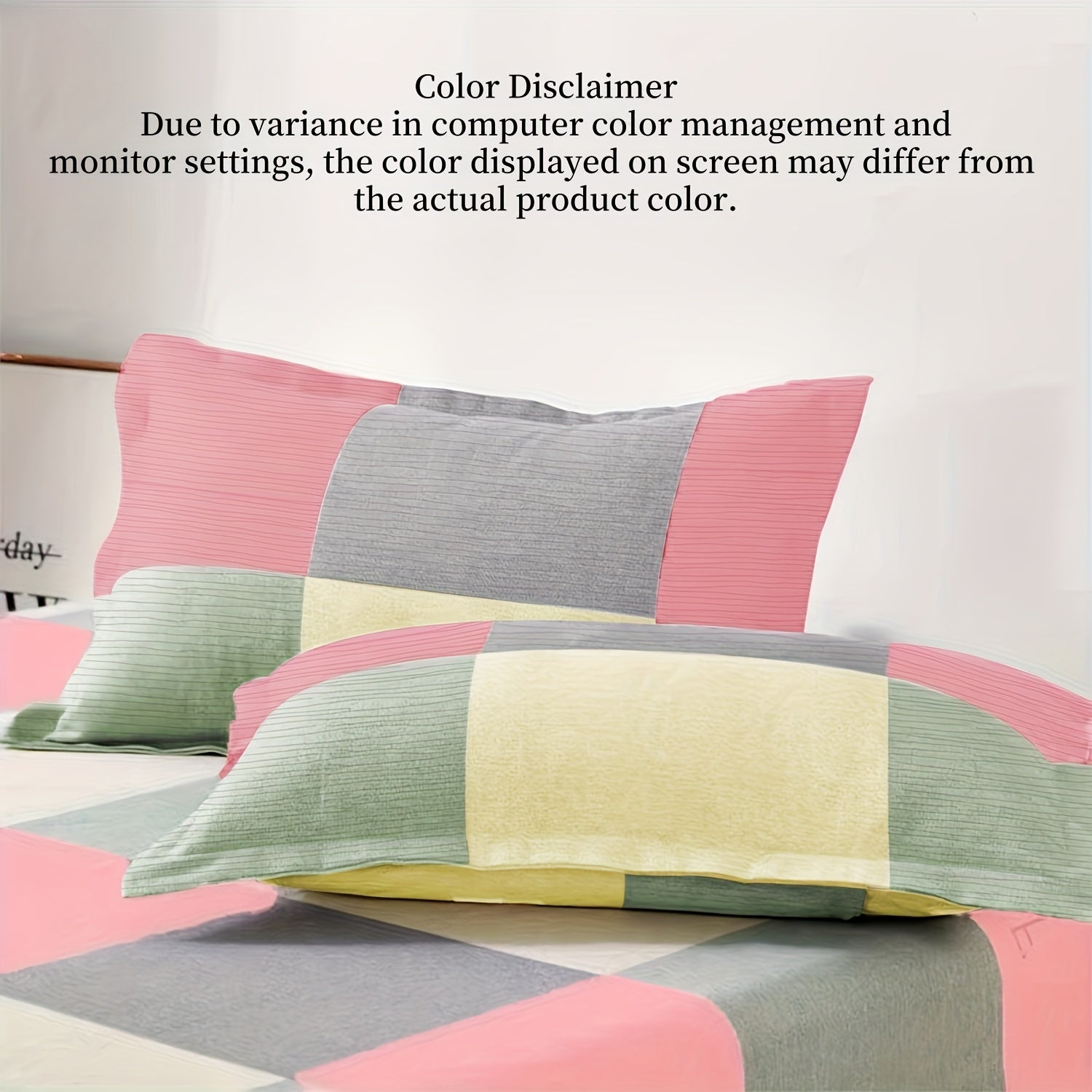 Checkered Pillowcases Set of 2 75cm x 48cm Machine Washable Geometric Design