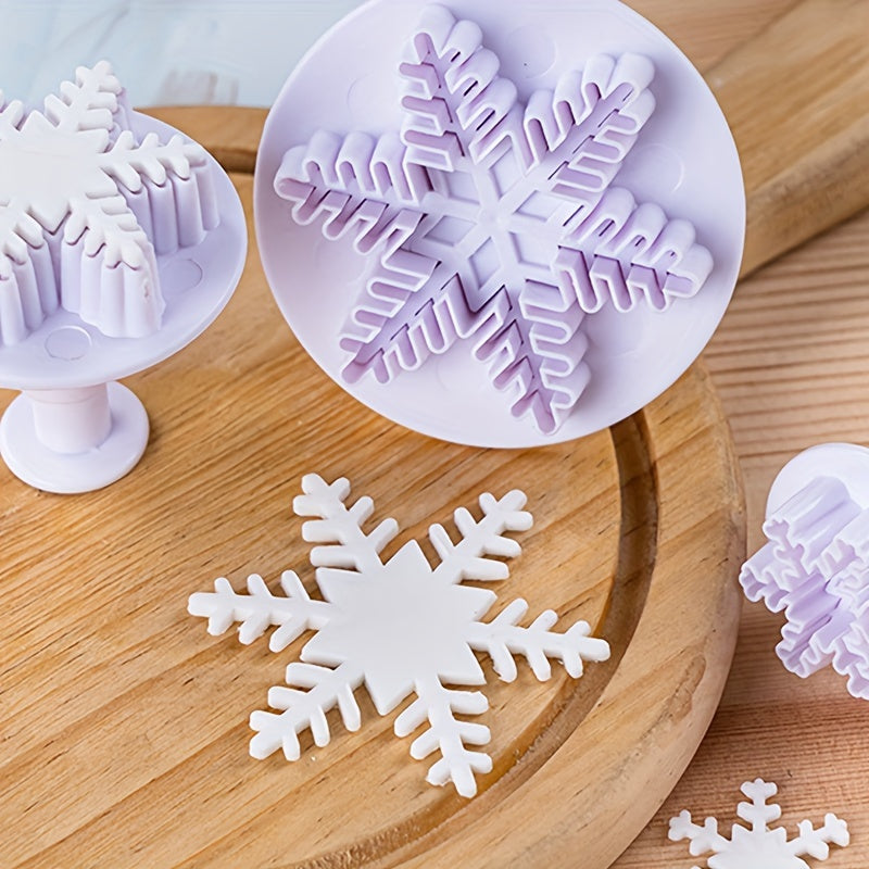 Set of 3 Snowflake Cake Cutters for Holiday Baking Christmas Halloween Easter Hanukkah Thanksgiving