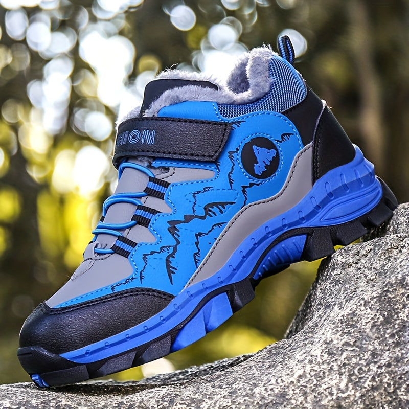 O'g'il bolalar uchun mo'ynali ichki qismi bilan qor botinkalari, iliq, zamonaviy, qulay, qizlar uchun 30-40 o'lchamlarda.