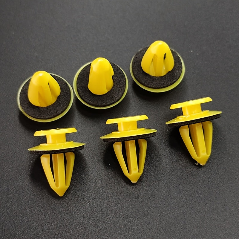 50 Pcs Yellow Plastic Trim Fixtures for Cars and Trucks Durable Decor