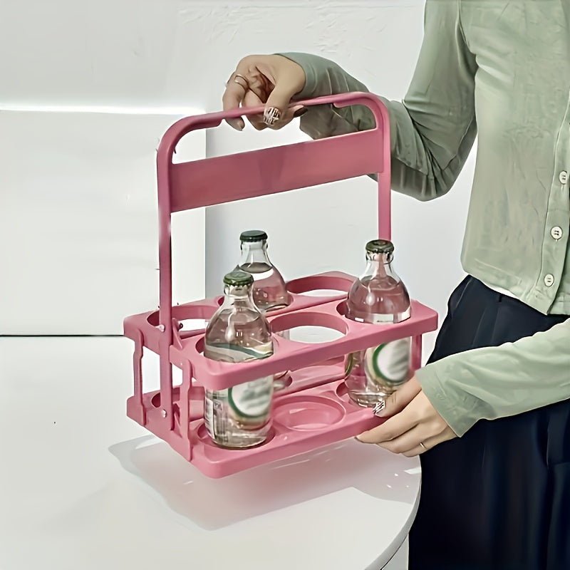 Plastic Beer Caddy for Outdoor Camping and Home Use Portable Foldable Beverage Organizer