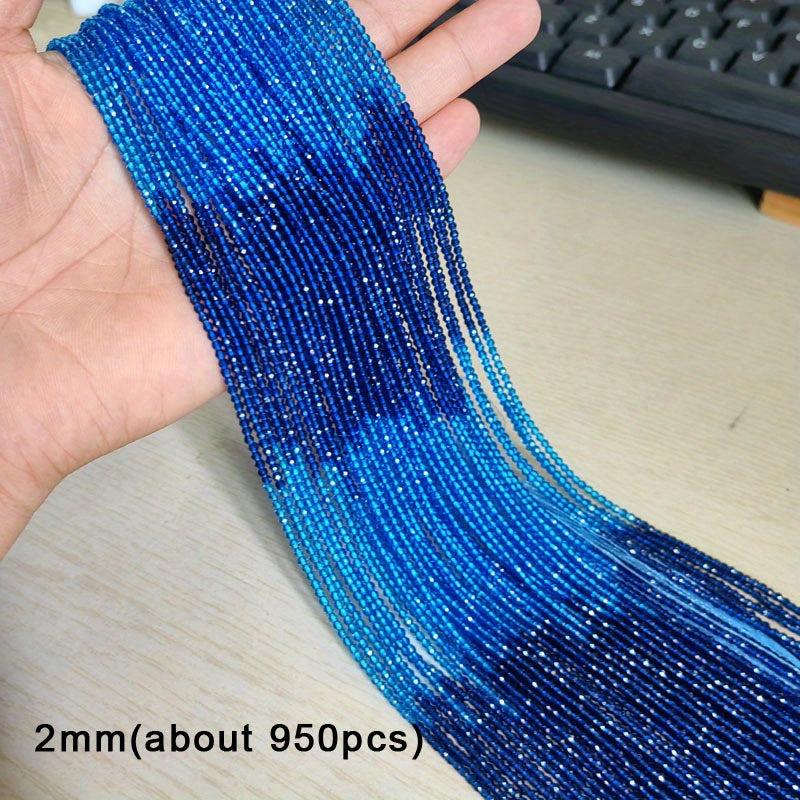 950 Pieces 2mm Faceted Glass Beads Gradient Colors for Jewelry Making and DIY Crafts