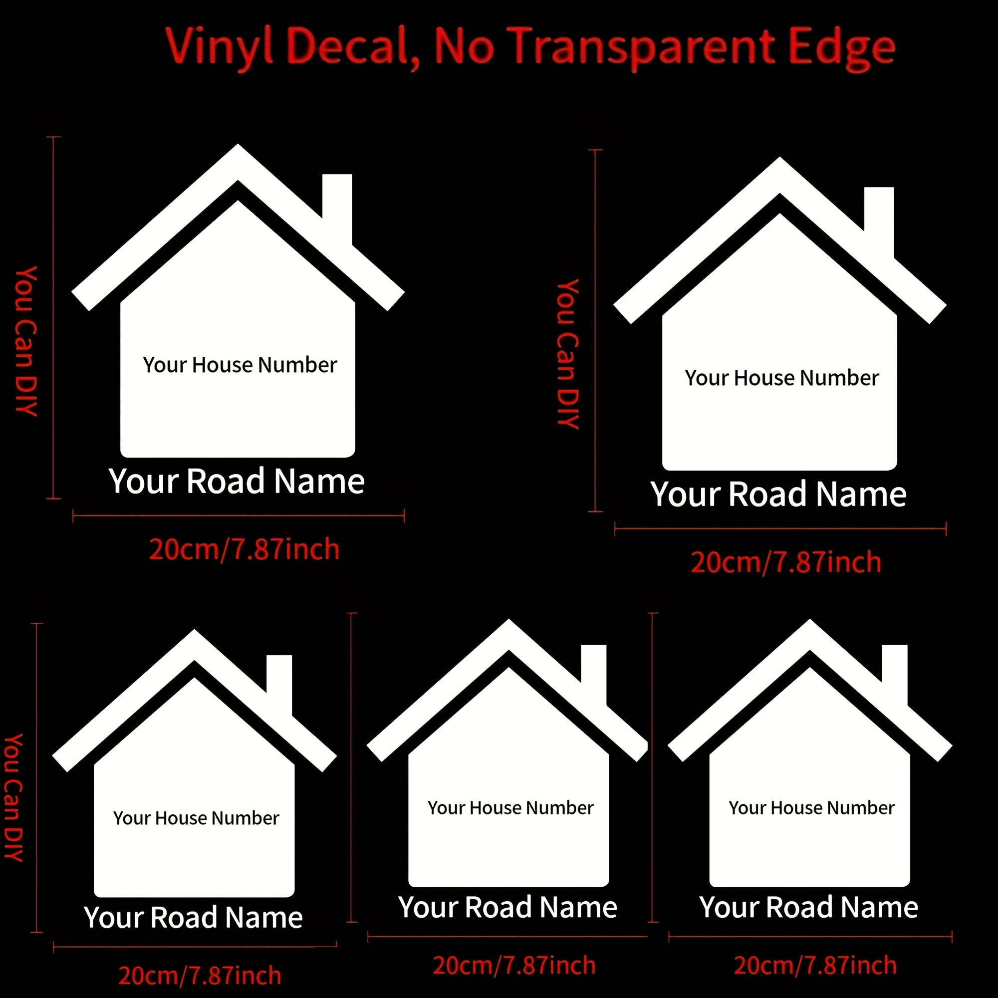 Personalized Custom Vinyl Bin Number Stickers Waterproof House Number and Street Name Decals 1-5 Pieces