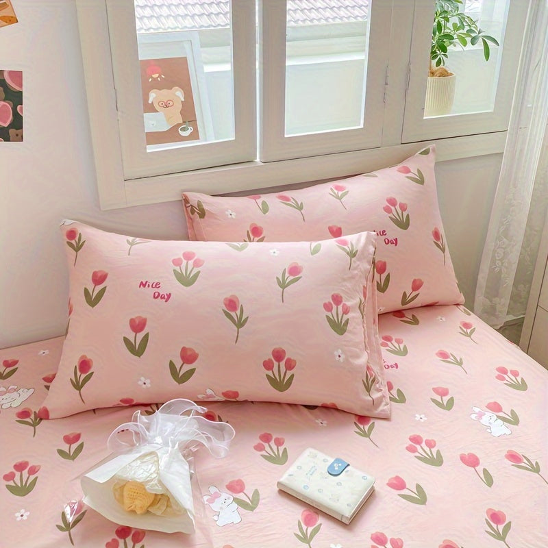 Small Floral Pillowcase Pack, Soft Washable Cotton, Comfortable Bedding