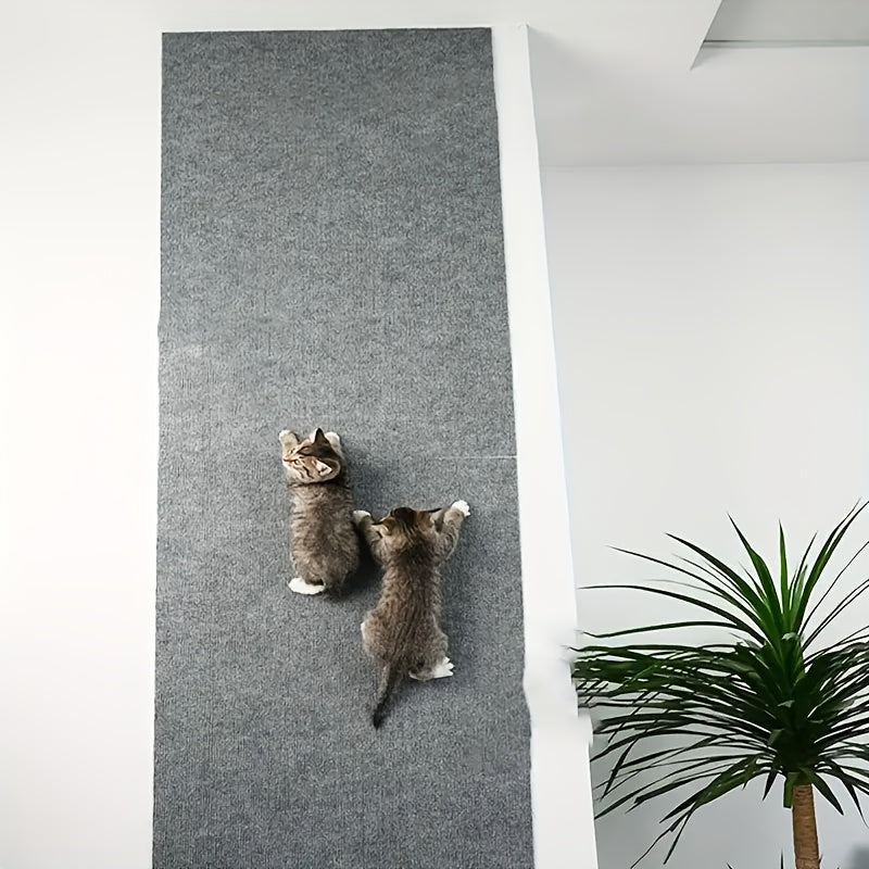 Self-Adhesive Cat Scratching Mat for Sofa Protection Gray Polyester Claw Guard