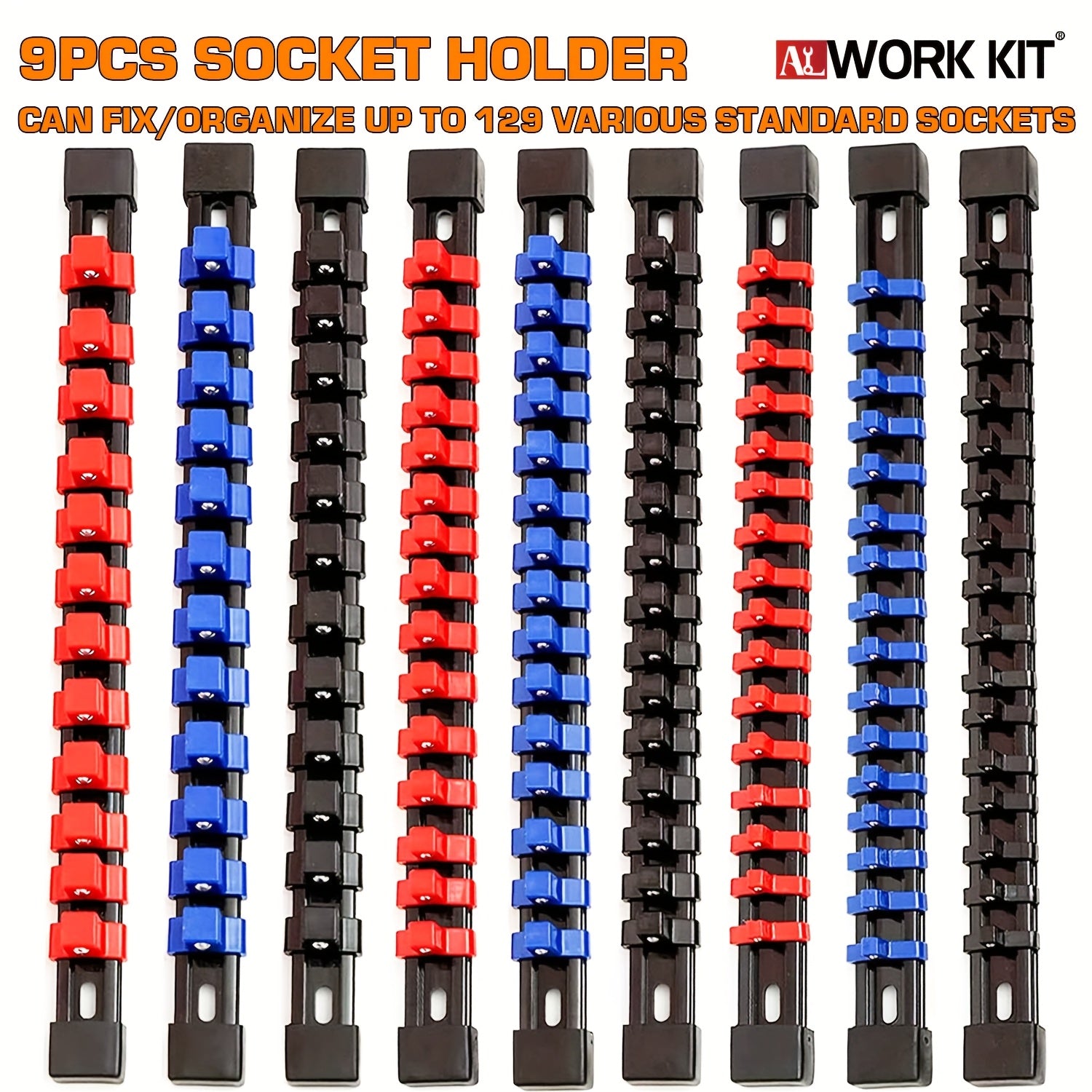 Socket Organizer Rack with 48 1/4" Clips 45 3/8" Clips 36 1/2" Clips