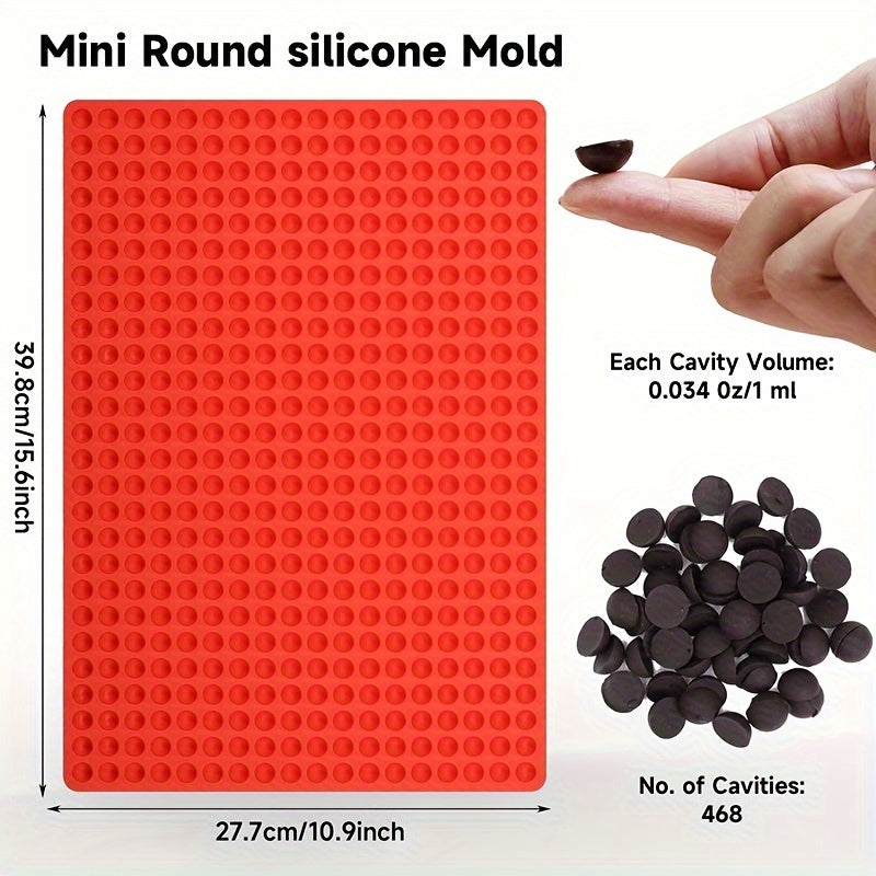 Мини-формочка для шоколада из силикона пищевого класса с 468-отверстиями, для выпечки и заморозки