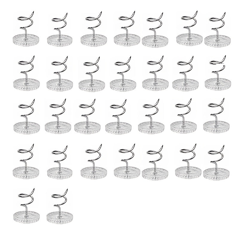 30 Pieces Transparent Polypropylene Sofa Cushion Twisted Nails and Invisible Fixing Clips