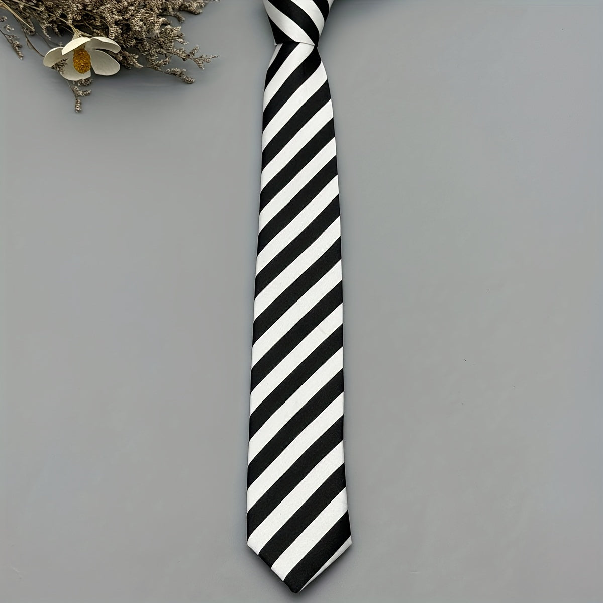 Men's Checkered Polyester Necktie Woven Style for Parties and Festivals 1 Piece