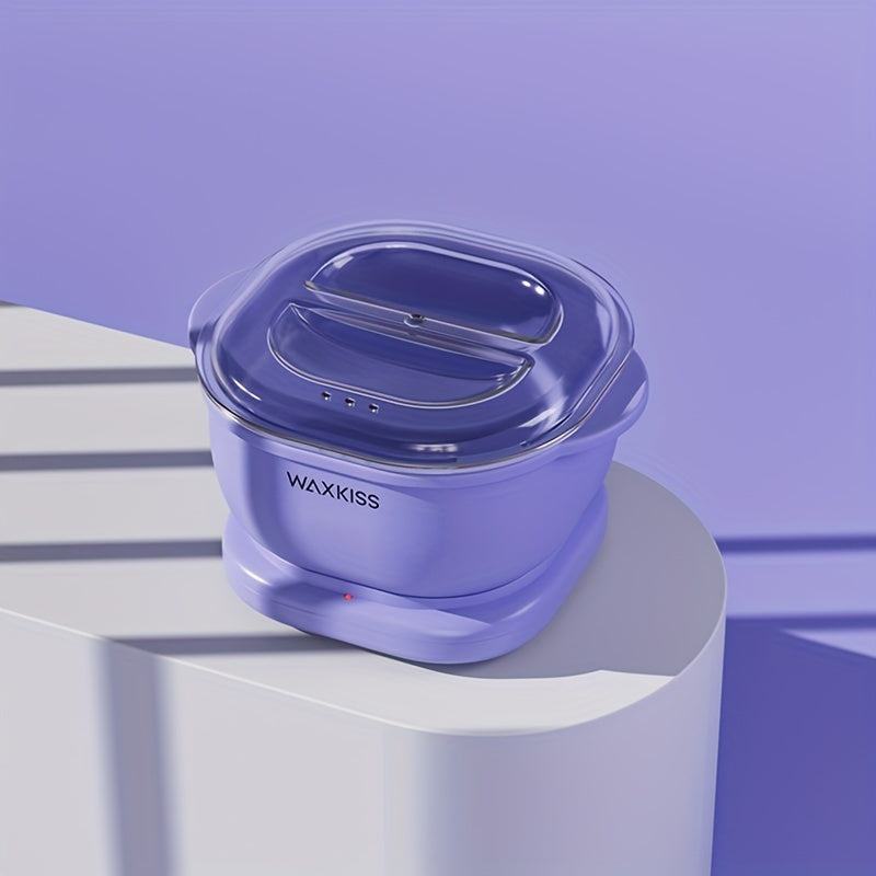 Purple Silicone Wax Warmer Kit 500ml with Hard Wax Beads and Wooden Sticks for Hair Removal